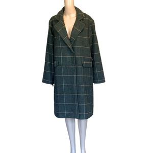Green Plaid Forever 21 Contemporary Coat